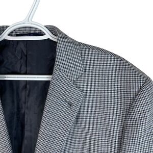Joseph‎ Abboud 100% Silk Houndstooth Blazer Jacket 42L 2 Button Double-Vented